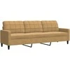 Sofa Sofos komplektas su pagalvėlėmis, 3 dalių, rudas, aksomas