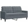 Sofa Sofos komplektas su pagalvėlėmis, 3 dalių, pilkas, aksomas