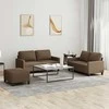 Sofa Sofos komplektas su pagalvėlėmis, 3 dalių, rudas, audinys