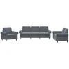 Sofa Sofos komplektas su pagalvėlėmis, 3 dalių, pilkas, aksomas