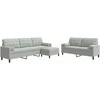 Sofa Sofos komplektas su pagalvėlėmis, 3 dalių, pilkas, aksomas