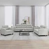 Sofa Sofos komplektas su pagalvėlėmis, 3 dalių, pilkas, audinys