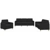 Sofa Sofos komplektas su pagalvėlėmis, 3 dalių, juodas, audinys