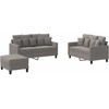 Sofa Sofos komplektas su pagalvėlėmis, 3 dalių, taupe, audinys