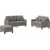 Sofa Sofos komplektas su pagalvėlėmis, 3 dalių, taupe, audinys
