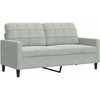 Sofa Sofos komplektas su pagalvėlėmis, 3 dalių, pilkas, aksomas