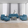 Sofa Sofos komplektas su pagalvėlėmis, 4 dalių, mėlynas, aksomas