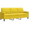 Sofa Sofos komplektas su pagalvėlėmis, 4 dalių, geltonas, aksomas