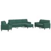 Sofa Sofos komplektas su pagalvėlėmis, 4 dalių, žalias, aksomas