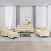 Sofa Sofos komplektas su pagalvėlėmis, 4 dalių, kreminis, audinys