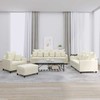 Sofa Sofos komplektas su pagalvėlėmis, 4 dalių, kreminis, aksomas