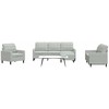 Sofa Sofos komplektas su pagalvėlėmis, 4 dalių, pilkas, aksomas