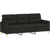 Sofa Sofos komplektas su pagalvėlėmis, 4 dalių, juodas, audinys