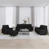 Sofa Sofos komplektas su pagalvėlėmis, 4 dalių, juodas, audinys