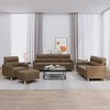 Sofa Sofos komplektas su pagalvėlėmis, 4 dalių, rudas, audinys