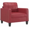 Sofa Sofos komplektas su pagalvėlėmis, 4 dalių, vyno, dirbtinė oda