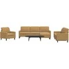 Sofa Sofos komplektas su pagalvėlėmis, 4 dalių, rudas, aksomas