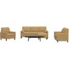 Sofa Sofos komplektas su pagalvėlėmis, 4 dalių, rudas, aksomas