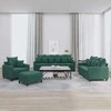 Sofa Sofos komplektas su pagalvėlėmis, 4 dalių, žalias, aksomas