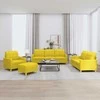 Sofa Sofos komplektas su pagalvėlėmis, 4 dalių, geltonas, audinys