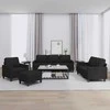 Sofa Sofos komplektas su pagalvėlėmis, 4 dalių, juodas, audinys