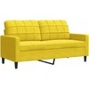 Sofa Sofos komplektas su pagalvėlėmis, 4 dalių, geltonas, aksomas