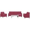 Sofa Sofos komplektas su pagalvėlėmis, 4 dalių, vyno, aksomas