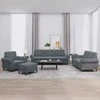 Sofa Sofos komplektas su pagalvėlėmis, 4 dalių, pilkas, aksomas