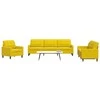 Sofa Sofos komplektas su pagalvėlėmis, 4 dalių, geltonas, aksomas