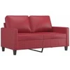 Sofa Sofos komplektas su pagalvėlėmis, 4 dalių, vyno, dirbtinė oda