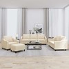Sofa Sofos komplektas su pagalvėlėmis, 4 dalių, kreminis, audinys