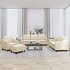 Sofa Sofos komplektas su pagalvėlėmis, 4 dalių, kreminis, audinys