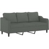 Sofa Sofos komplektas su pagalvėlėmis, 4 dalių, pilkas, audinys
