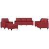 Sofa Sofos komplektas su pagalvėlėmis, 4 dalių, vyno, dirbtinė oda