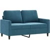 Sofa Sofos komplektas su pagalvėlėmis, 4 dalių, mėlynas, aksomas
