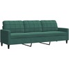 Sofa Sofos komplektas su pagalvėlėmis, 4 dalių, žalias, aksomas