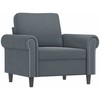 Sofa Sofos komplektas su pagalvėlėmis, 4 dalių, pilkas, aksomas