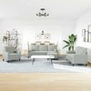 Sofa Sofos komplektas su pagalvėlėmis, 4 dalių, pilkas, aksomas