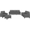 Sofa Sofos komplektas su pagalvėlėmis, 4 dalių, pilkas, audinys