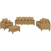 Sofa Sofos komplektas su pagalvėlėmis, 4 dalių, rudas, aksomas