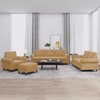Sofa Sofos komplektas su pagalvėlėmis, 4 dalių, rudas, aksomas