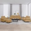 Sofa Sofos komplektas su pagalvėlėmis, 4 dalių, rudas, aksomas