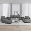 Sofa Sofos komplektas su pagalvėlėmis, 4 dalių, pilkas, audinys