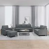 Sofa Sofos komplektas su pagalvėlėmis, 4 dalių, pilkas, aksomas