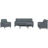 Sofa Sofos komplektas su pagalvėlėmis, 4 dalių, pilkas, aksomas