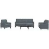Sofa Sofos komplektas su pagalvėlėmis, 4 dalių, pilkas, aksomas