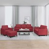 Sofa Sofos komplektas su pagalvėlėmis, 4 dalių, vyno, dirbtinė oda