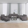 Sofa Sofos komplektas su pagalvėlėmis, 4 dalių, pilkas, dirbtinė oda