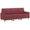 Sofa Sofos komplektas su pagalvėlėmis, 4 dalių, vyno, audinys