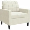 Sofa Sofos komplektas su pagalvėlėmis, 4 dalių, kreminis, aksomas